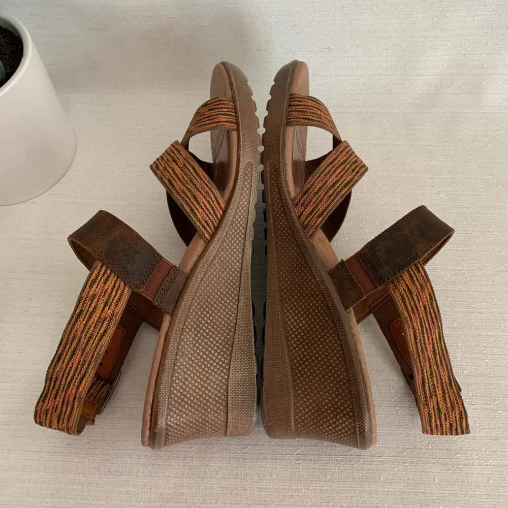 New KEEN Skyline Brown/Thrush Leather Wedge Sandals Woman’s 8.5 - Picture 8 of 13